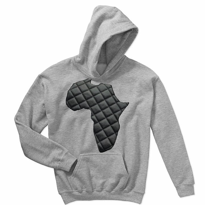 Faux Leather SWAG Gray Hoodie